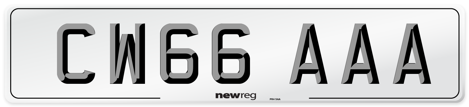 CW66 AAA Number Plate from New Reg